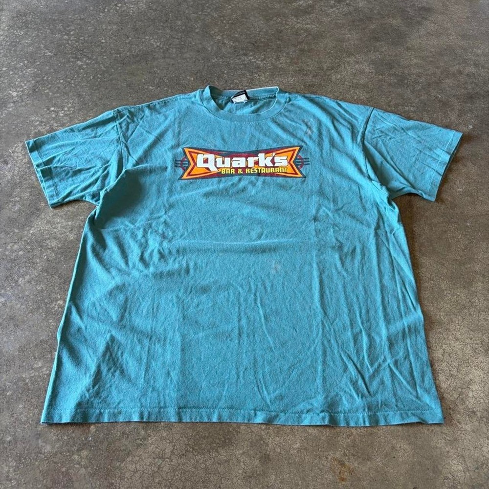Vintage 90s Star Trek The Experience Quarks Bar Ferengi Rule‎ T-Shirt XL Teal